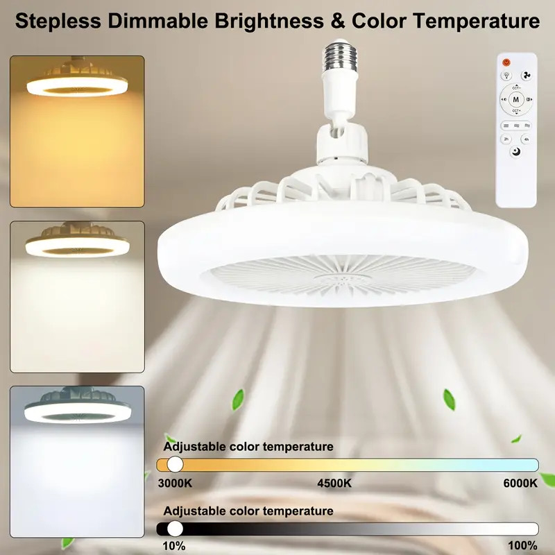 Dimmable Ceiling Fan with Lights and Remote Socket Fan light with Dimmable Led