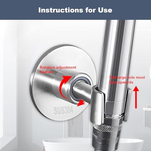 AivKey Shower Head Holder Drill Adjustable Handheld Brushed Finish 1.0 Count