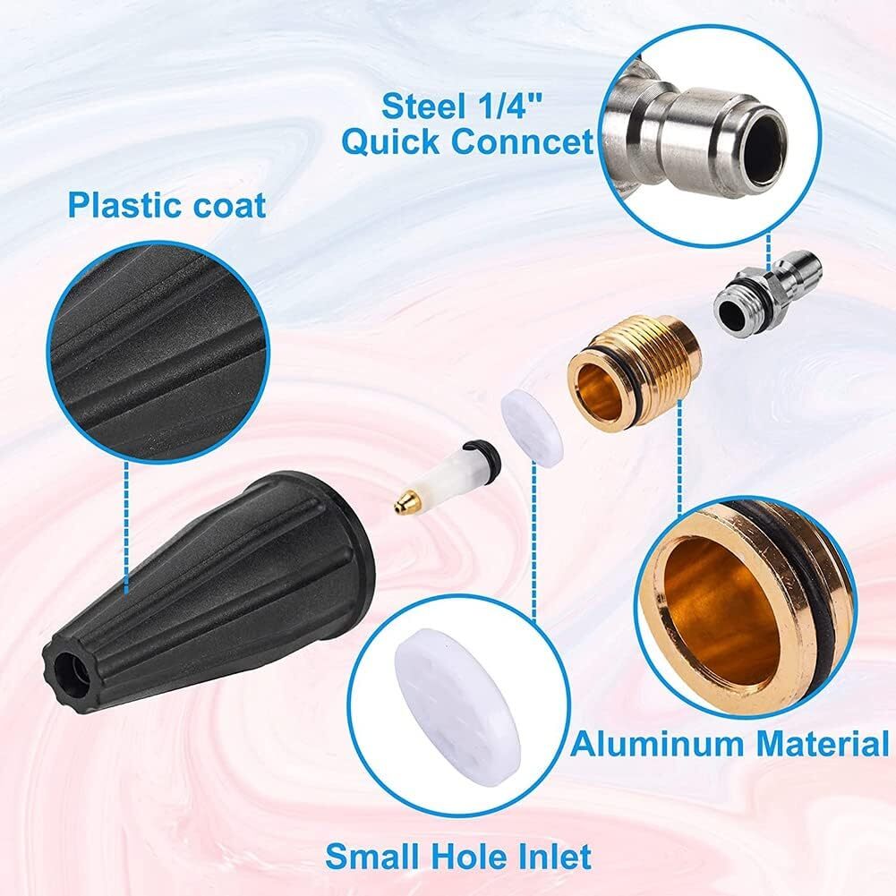 4.0GPM High Pressure Washer Rotating Turbo Nozzle Spray Tip 4000PSI 1/4″ Quick