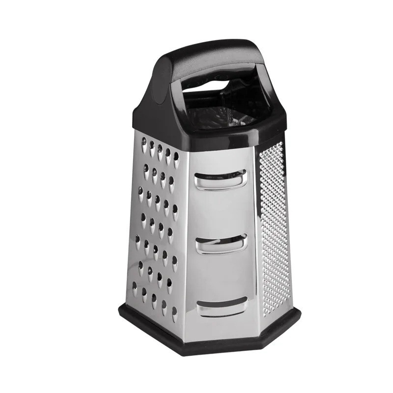 Stainless Steel Box Grater – 6 Sided, Multi-purpose Cheese and Veggie Cutter
