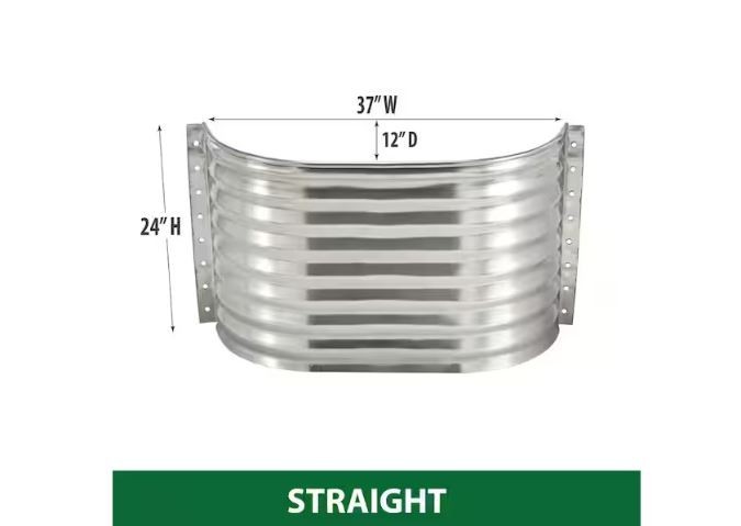 37 in. x 12 in. x 24 in. Steel Straight Area Window Well