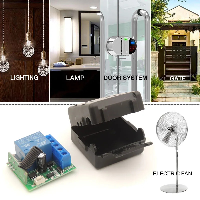 433MHz Wireless Remote Switch DC 12V 1CH RF Relay & 2CH Transmitter Door Lock