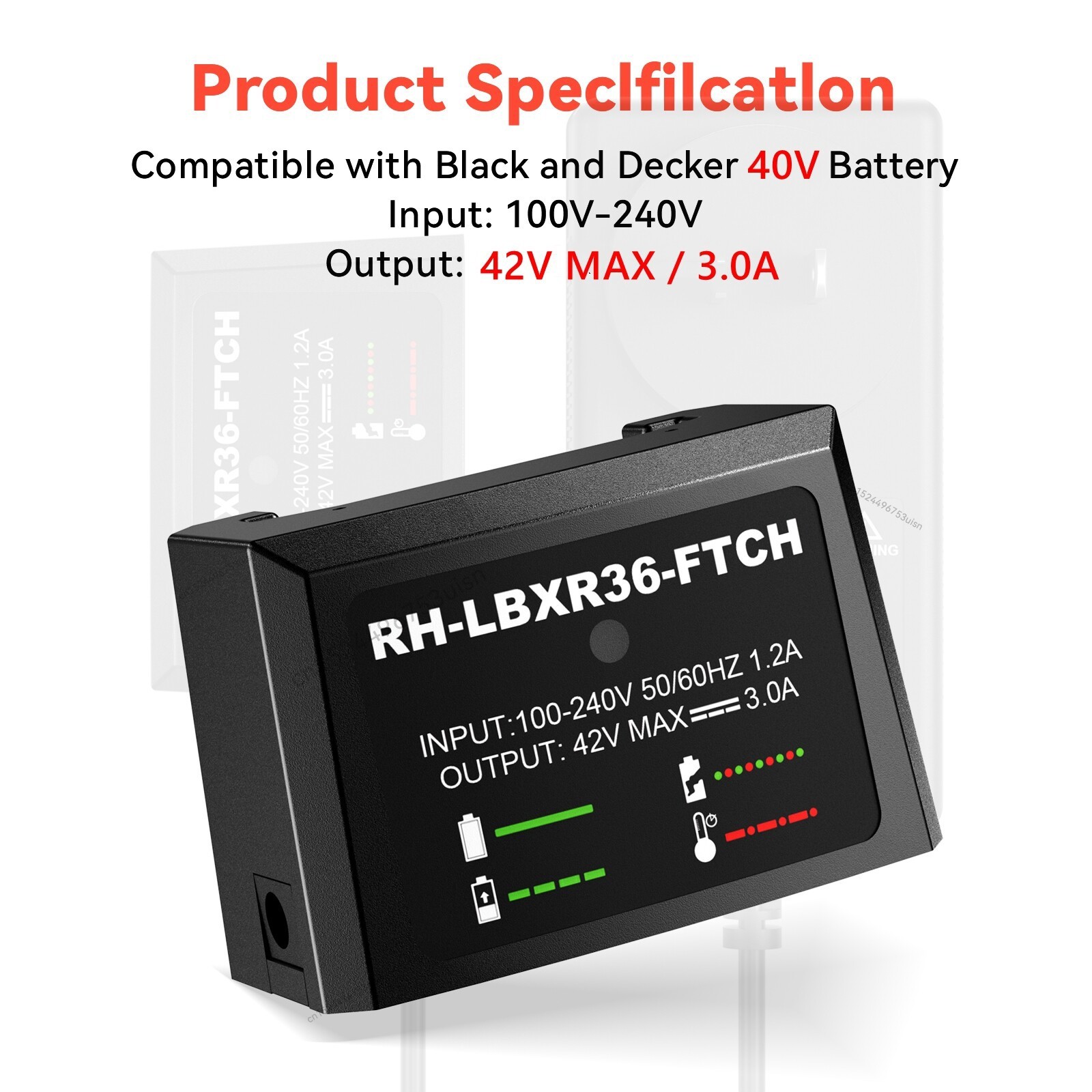4.0AH 40Volt Lithium Battery/Charger For Black Decker 40 Volt Max LBXR36 LBX2040