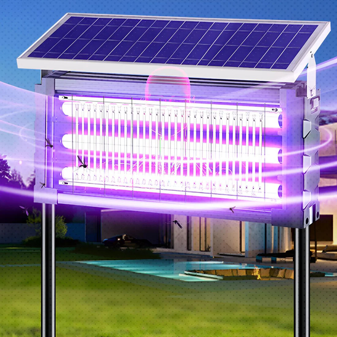 Solar Bug Zapper Outdoor, Mosquito Zapper Waterproof Electric Fly Zapper 4500V