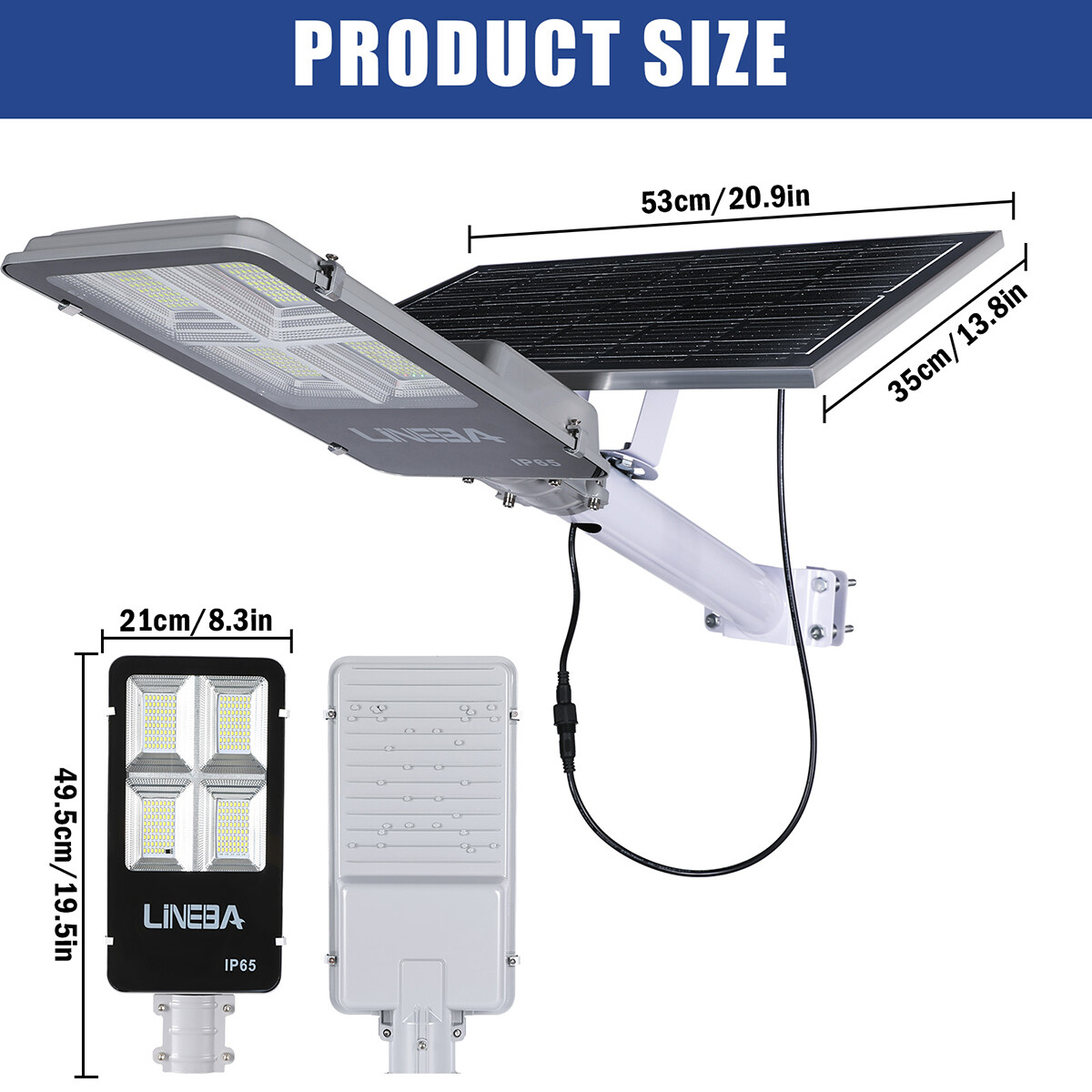 8800000000LM Commercial Solar Street Light Motion Sensor Backyard Road Wall Lamp