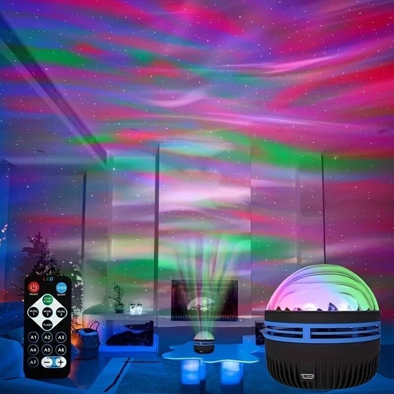 2 Pcs Northern Lights Galaxy Projection Lamp Aurora Star Projector Night Lights