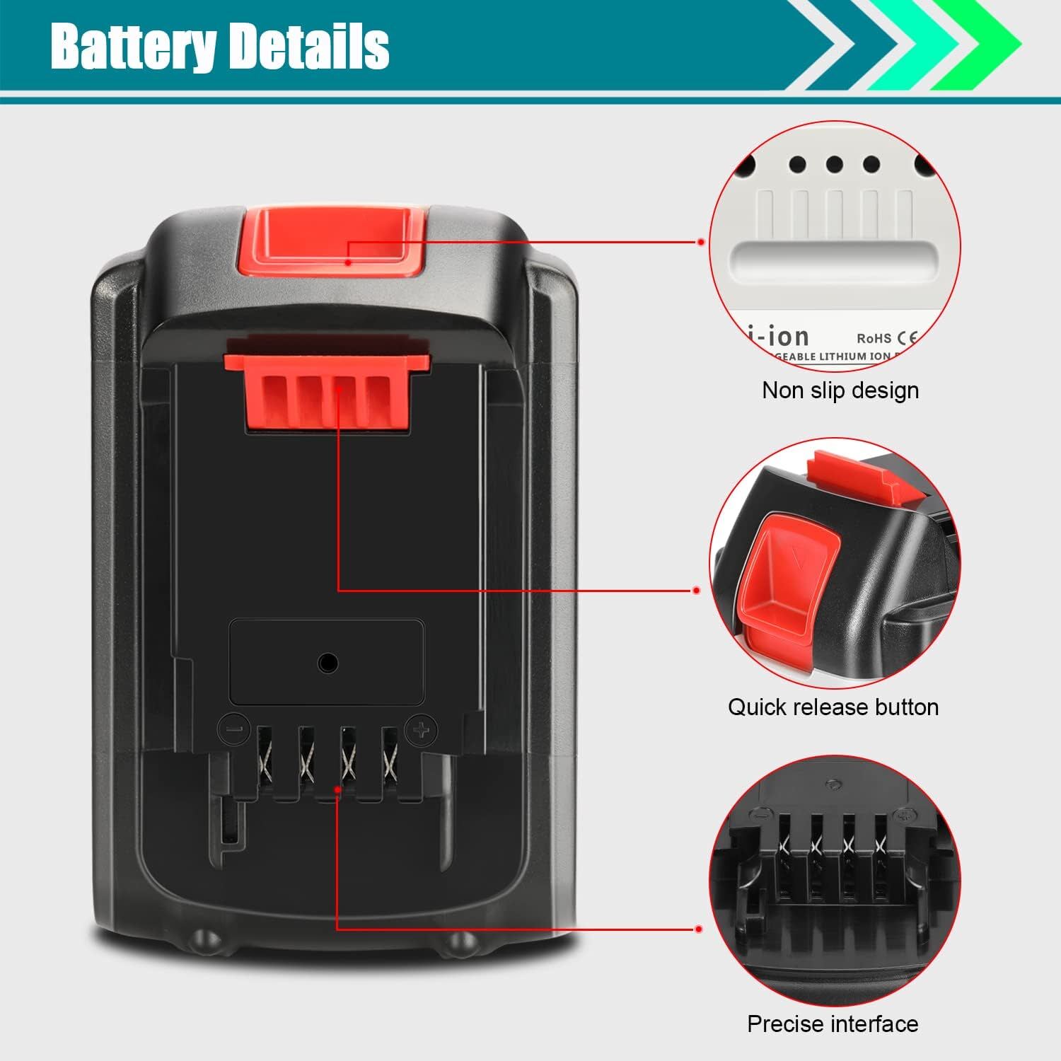 Pack 8.0AH 20V MAX For Black & Decker 20Volt Lithium Battery LBXR20 LB2X4020 NEW