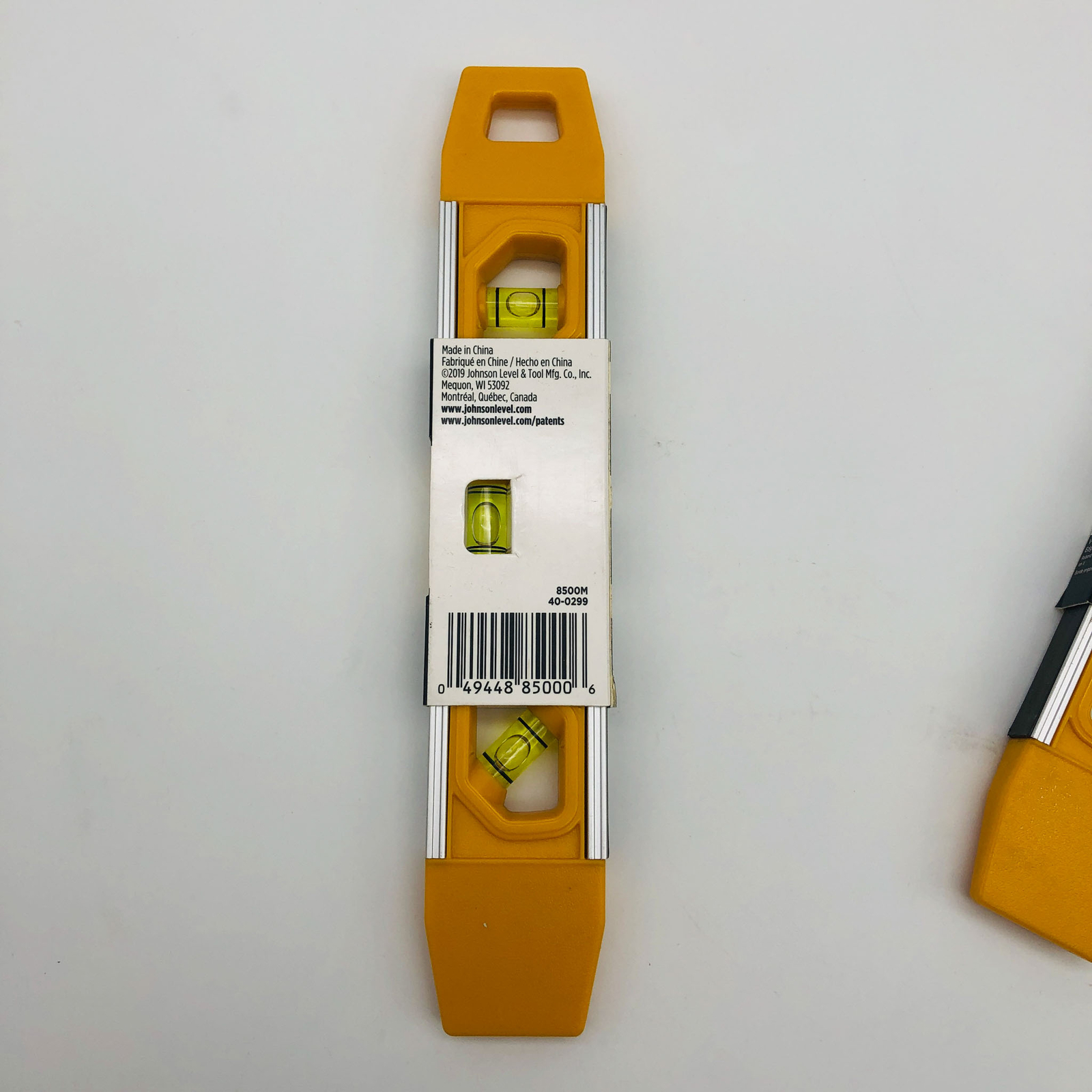2x Johnson 8500M Torpedo Level Magnetic Aluminum 9″ Yellow 2 Levels Per Order