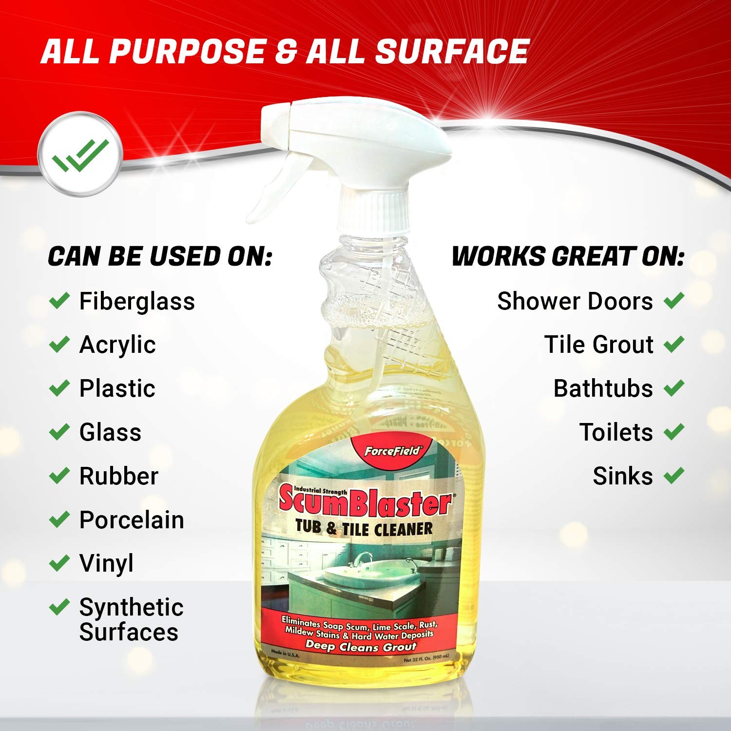 ScumBlaster: Soap Scum Remover, Tile and Grout Cleaner, Hard Water Stains and…