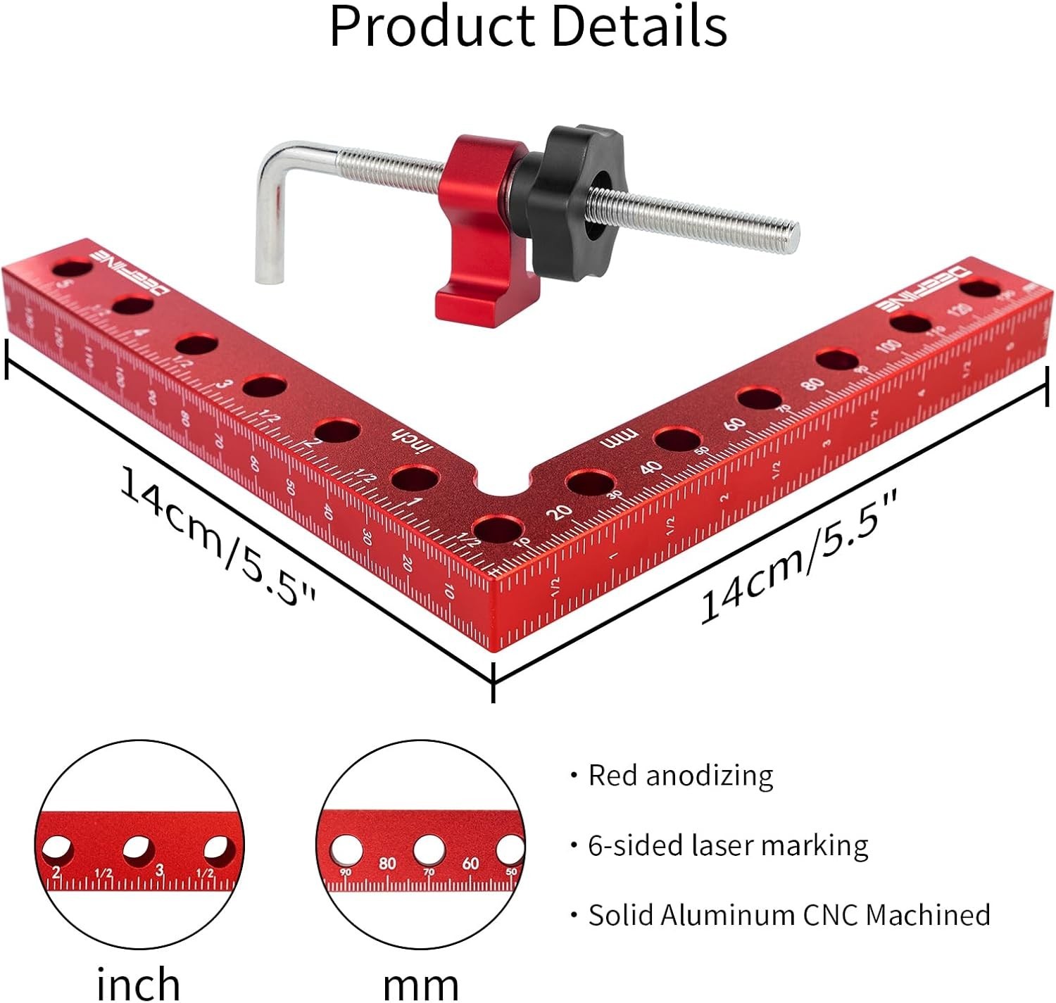 90 Degree Positioning Squares Right Angle Clamps 5.5″ x 5.5″,Aluminum Alloy W…