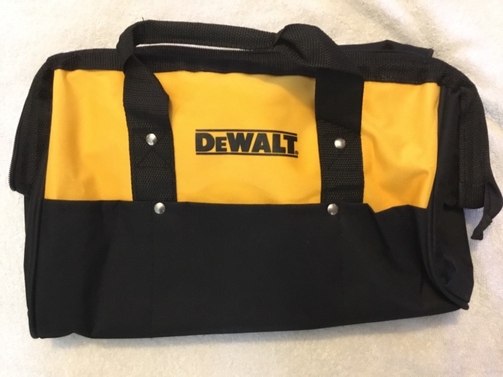 2 New Dewalt 15″ Heavy Duty Ballistic Nylon Tool Bags w Runners 3 outside Pocket