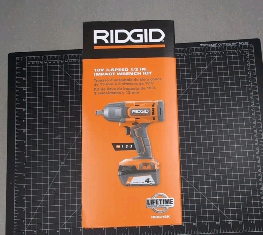 NEW IN BOX Ridgid R86215K 18V 3 Speed 1/2 in Impact Wrench Kit Battery & Charger