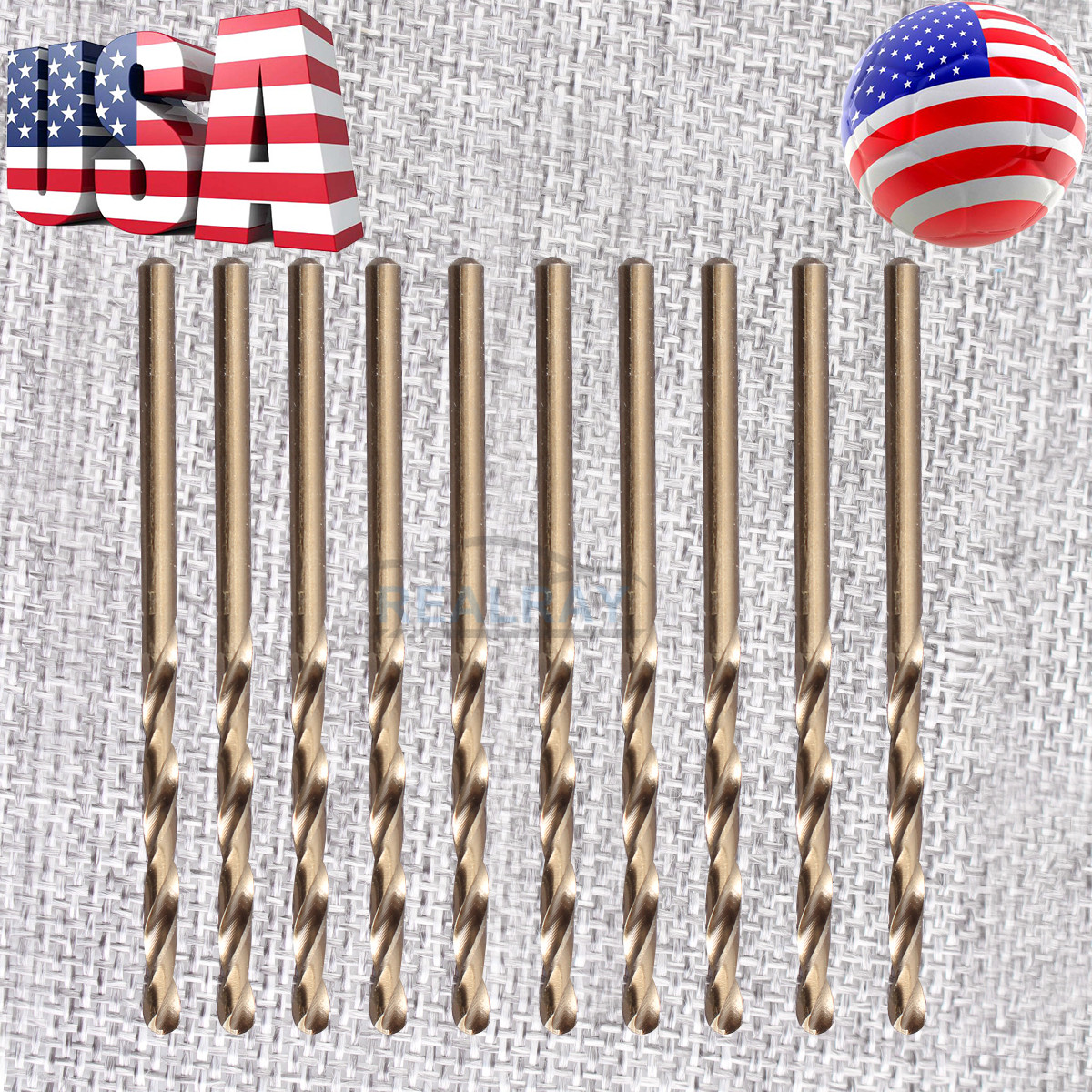 10pcs 1/8 Inch(3.2mm) M35 Cobalt Drill Bit for Metal, Aluminum, Stainless Steel