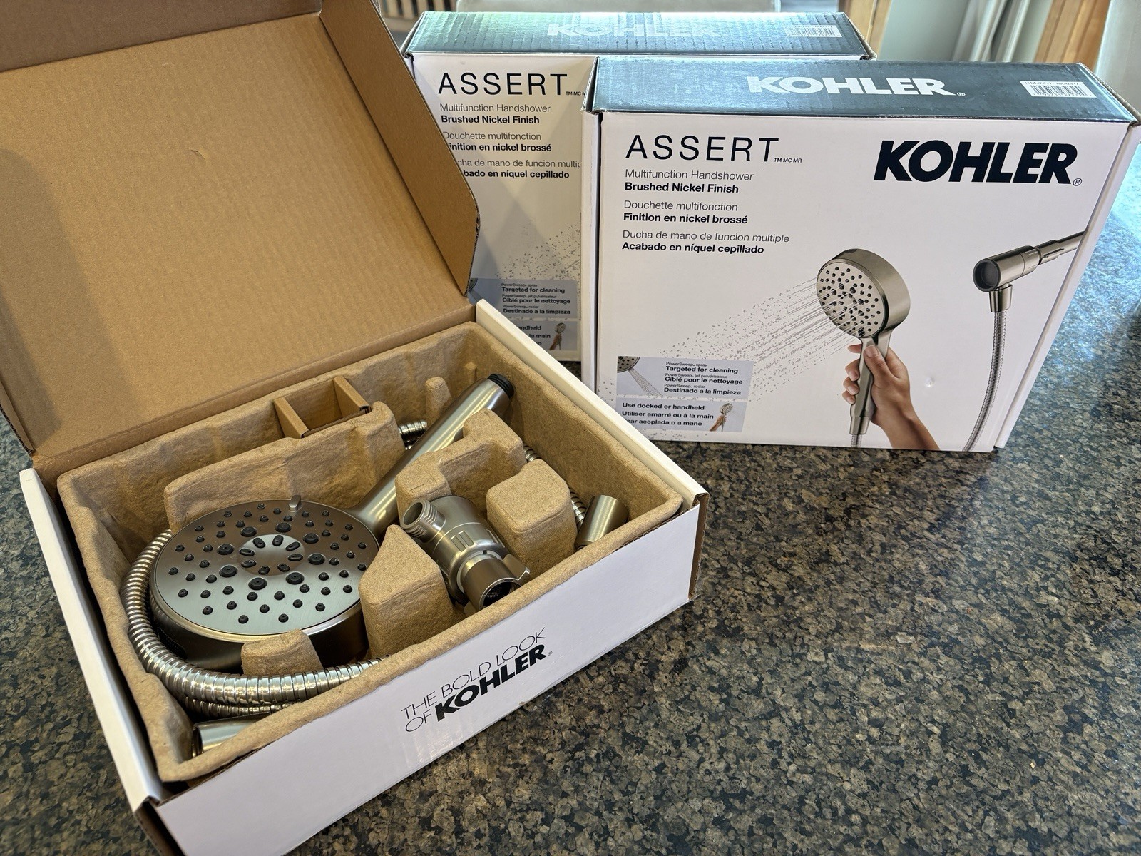 KOHLER Assert Multifunction Handheld Shower Head 6-Spray Brushed Nickel w/ Hose