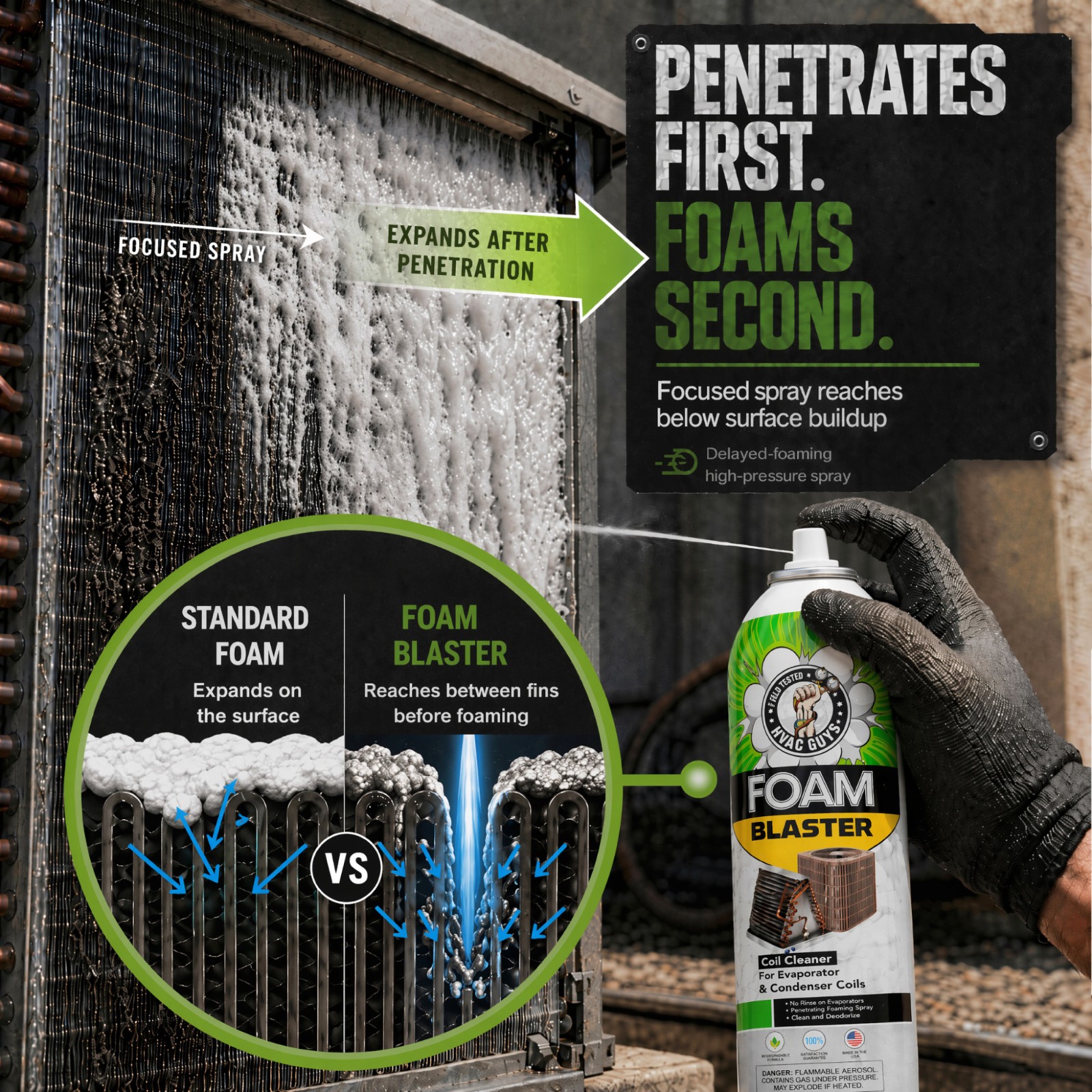 HVAC Guys Foam Blaster – Coil Cleaner & Deodorizer for HVAC & Automotive Filters