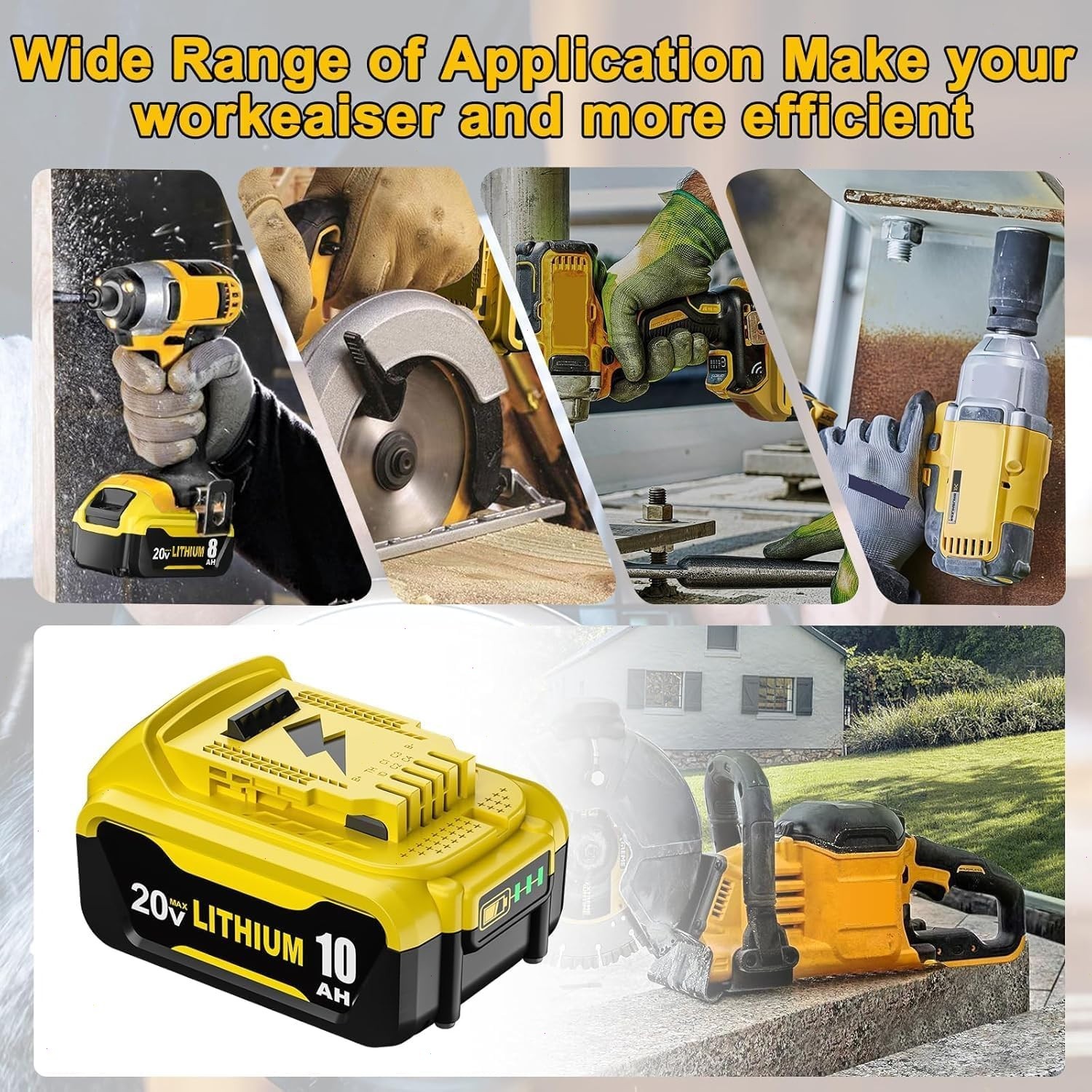 2Pack 10.0AH For DeWalt 20V 20 Volt Max XR Lithium Ion Battery DCB206-2 DCB205-2