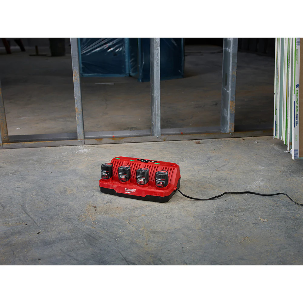 Milwaukee 48-59-1204 M12 12V REDLINK 4-Bay Skip Button Battery Charger