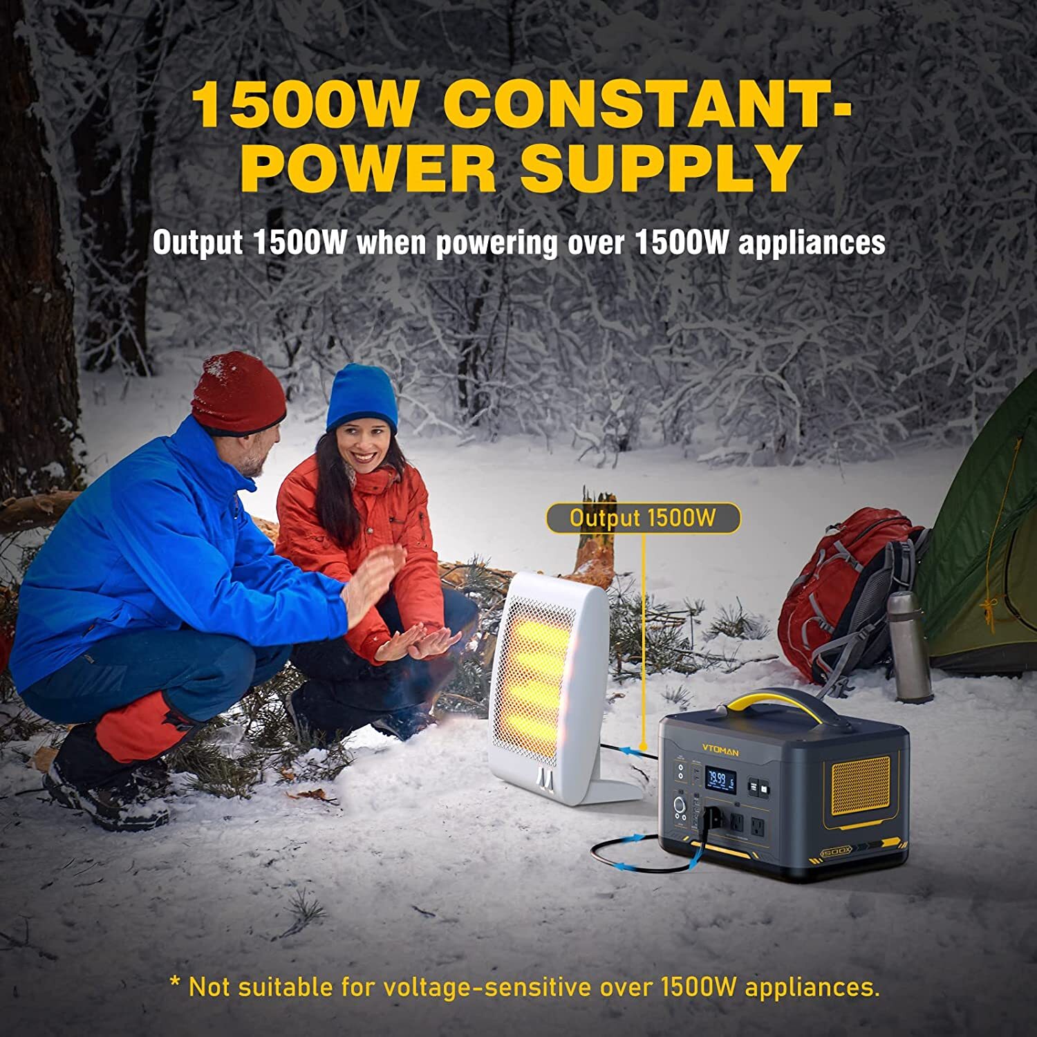 VTOMAN Jump 1500X Portable Power Station 1500W 828Wh Solar Battery Generator US