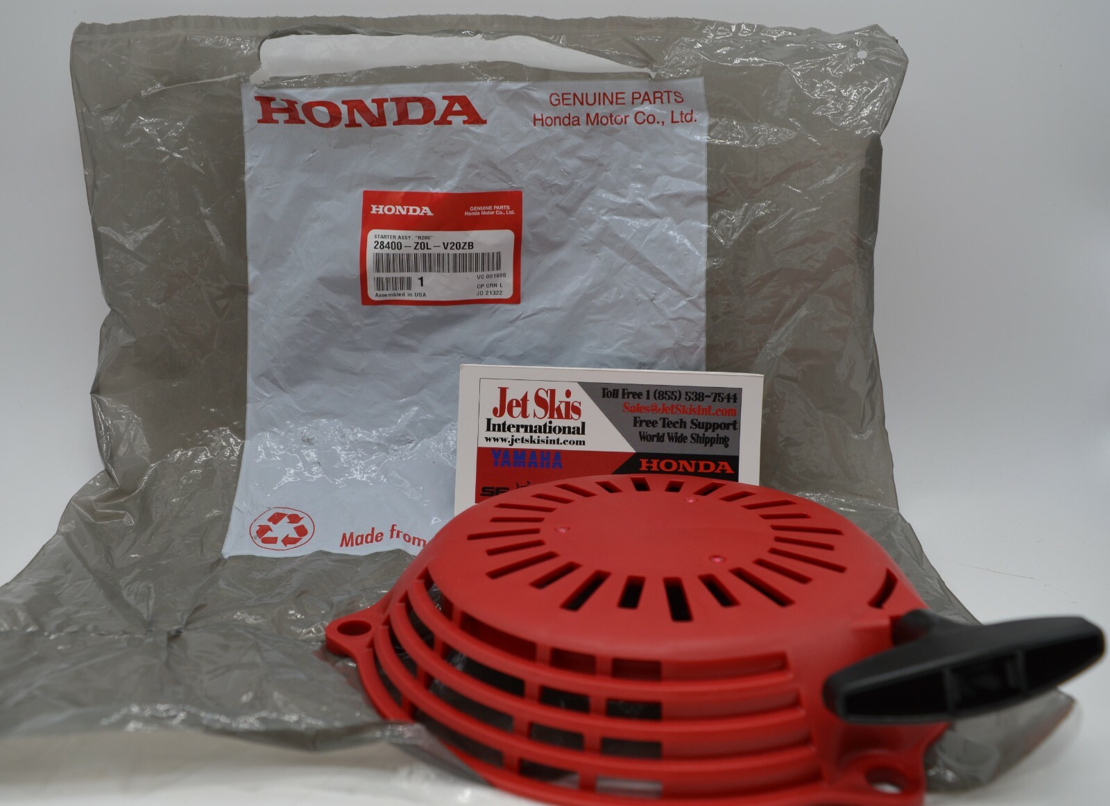 Genuine OEM Honda 28400-Z0L-V20ZB Recoil Starter Assembly Red Fits GCV160