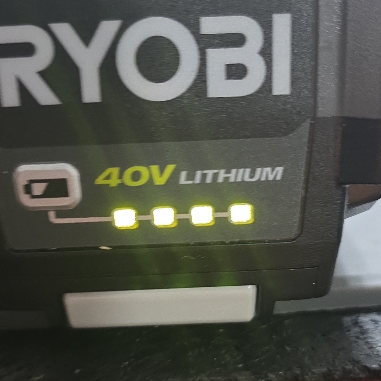 Ryobi 40V Lithium-Ion (Li-Ion) Power Tool Battery Pack 4Ah, Gray