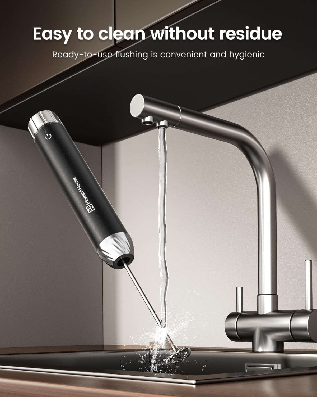 Rechargeable Milk Frother with Stepless Speed Control, LunaFro Max Handheld E…