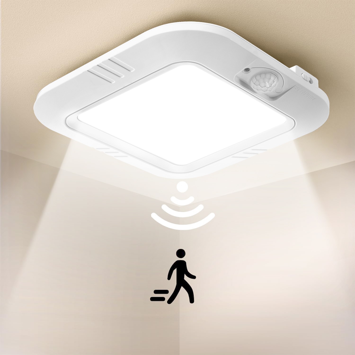 Battery Operated Ceiling Light Motion Sensor Light Indoor Motion 6000K