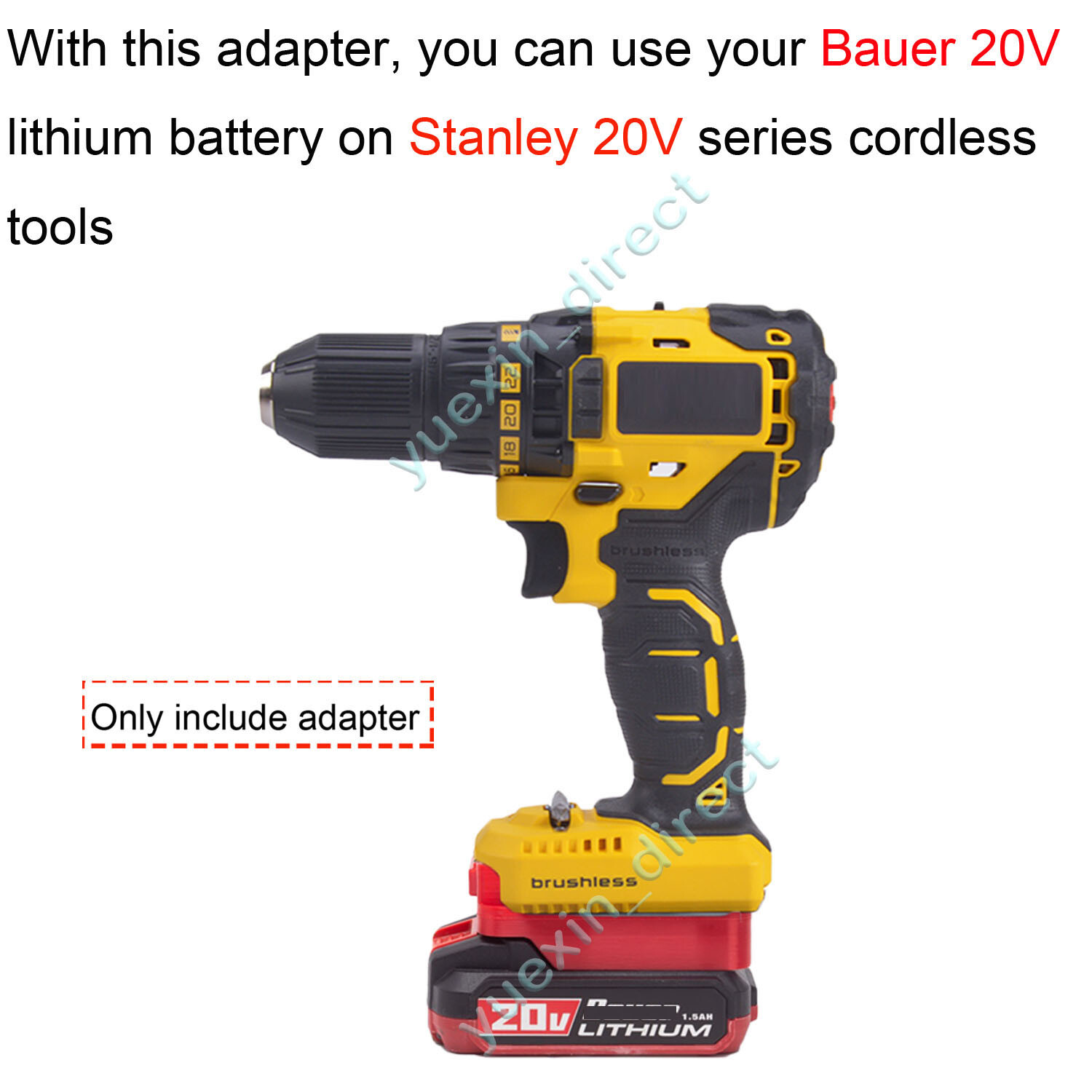 Battery Adapter For Bauer 20V Battery Convert to for Porter Cable 20V Tools