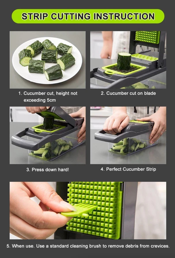 16-In-1 Vegetable Fruit Chopper Cutter Food Onion Veggie Dicer Slicer Kitchen