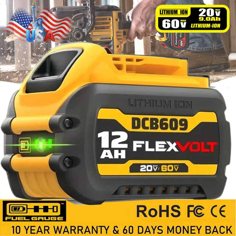 2/4Pack For DEWALT FLEXVOLT 20V/60V MAX 12.0Ah Lithium Battery DCB609-2 DCB612