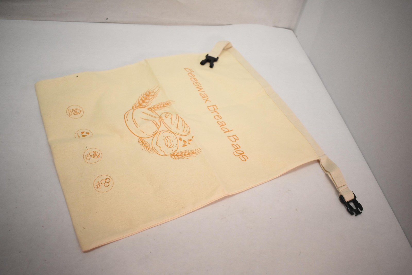 Beeswax Bread Bags Large 20×11 Beige Cotton Lunch Reusable Easy Clean Eco