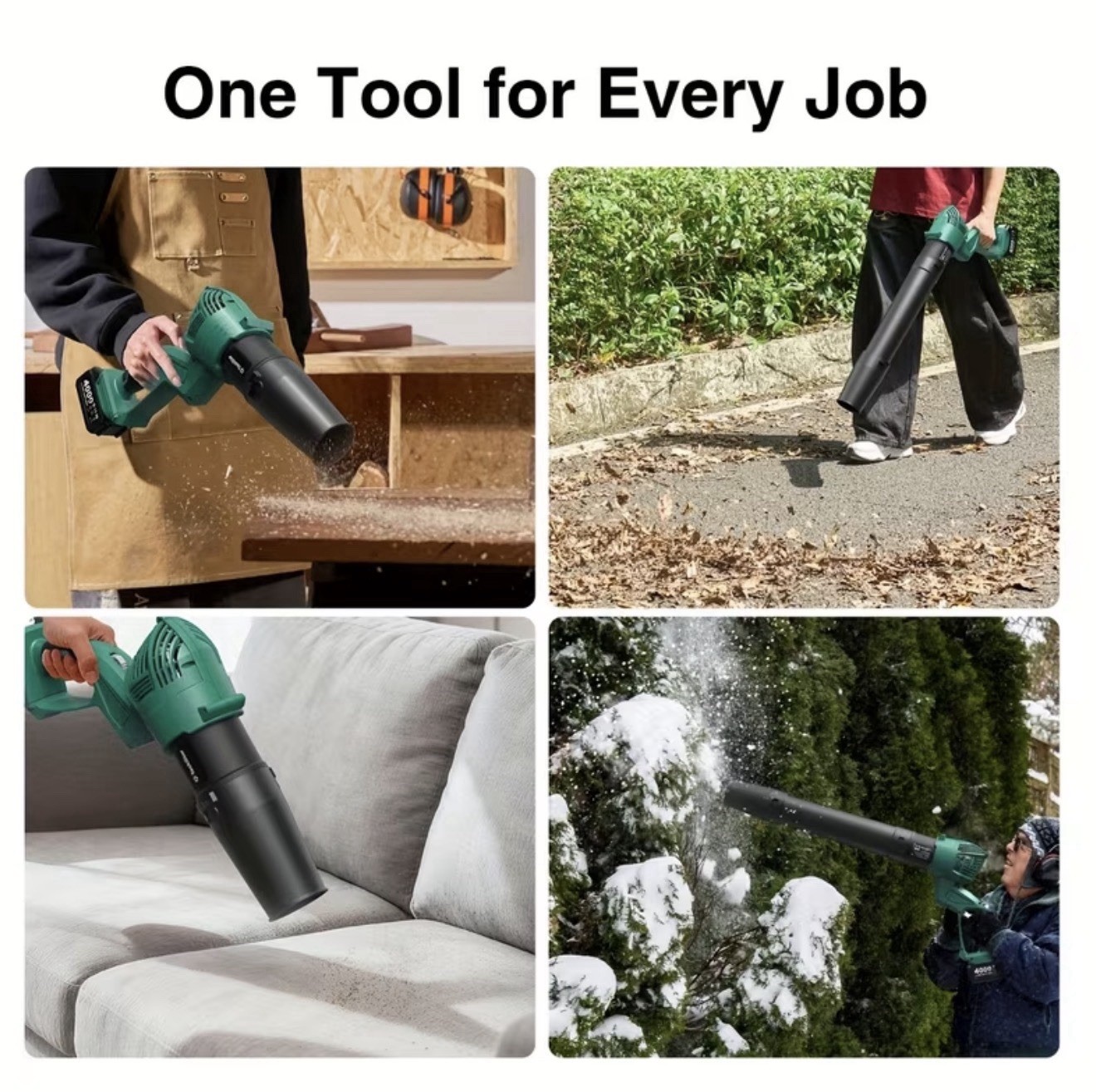 Cordless Leaf Blower 550 CFM 150 MPH – 2026 Upgrade Kit w/ 2x 4.0Ah Batteries..