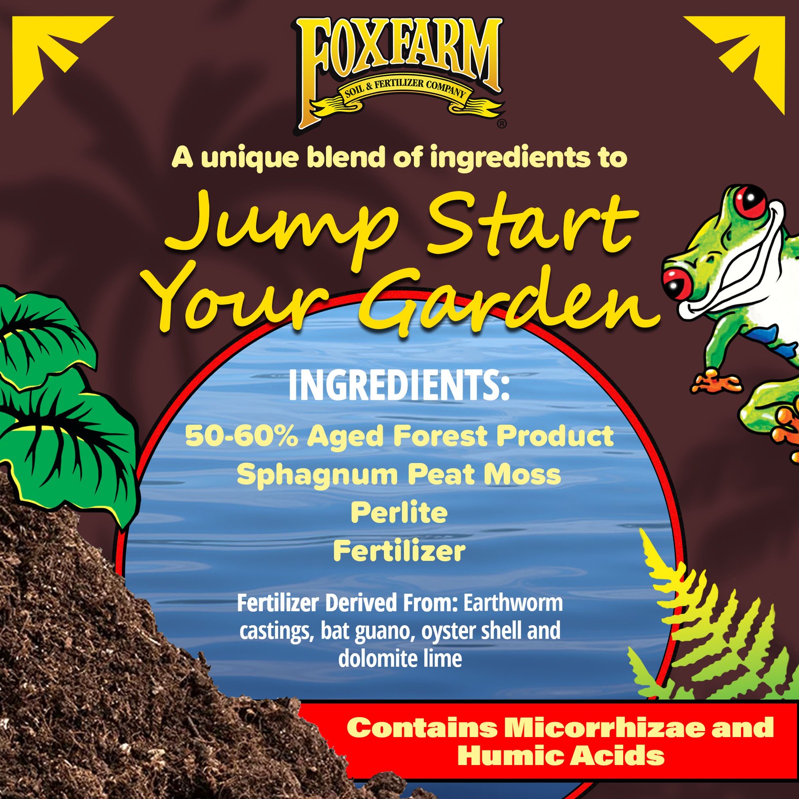 FoxFarm Happy Frog pH Adjusted Plant Garden Potting Mix, 2 CF -Pack of 4