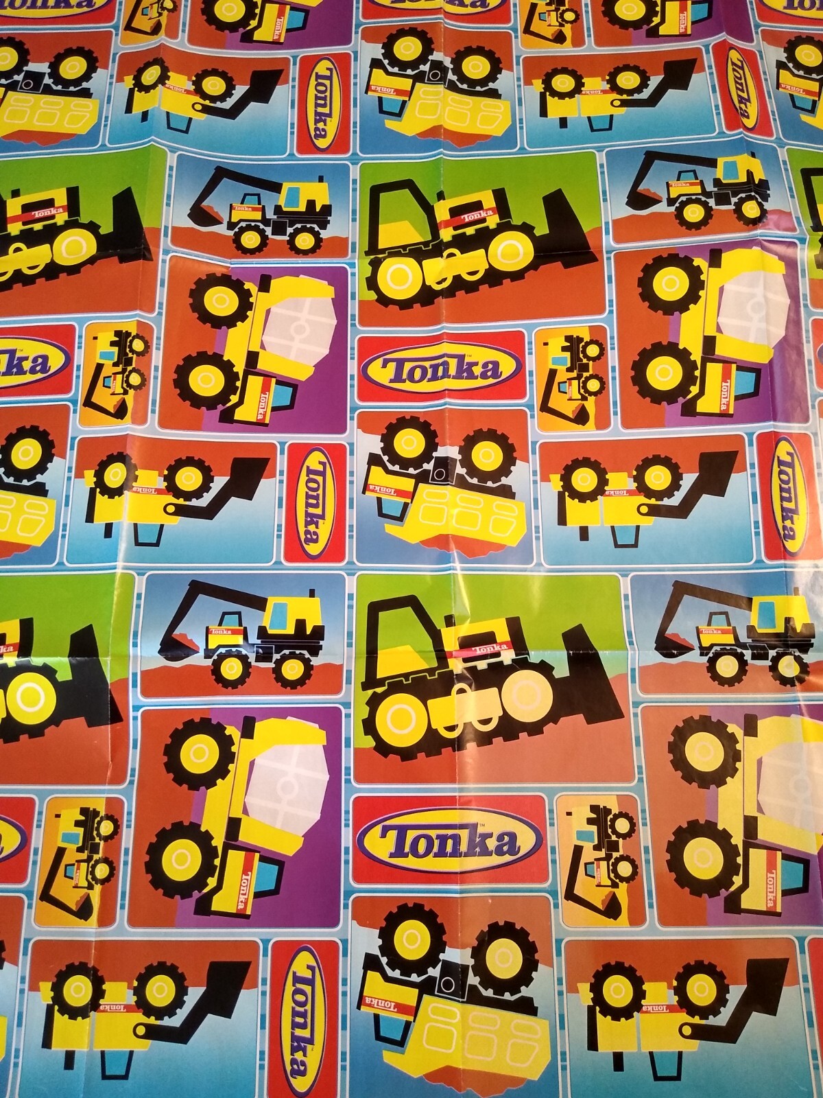 Tonka Truck Gift Wrap, All Occasion Wrapping Paper, Bulldozers/Dump Trucks Bday
