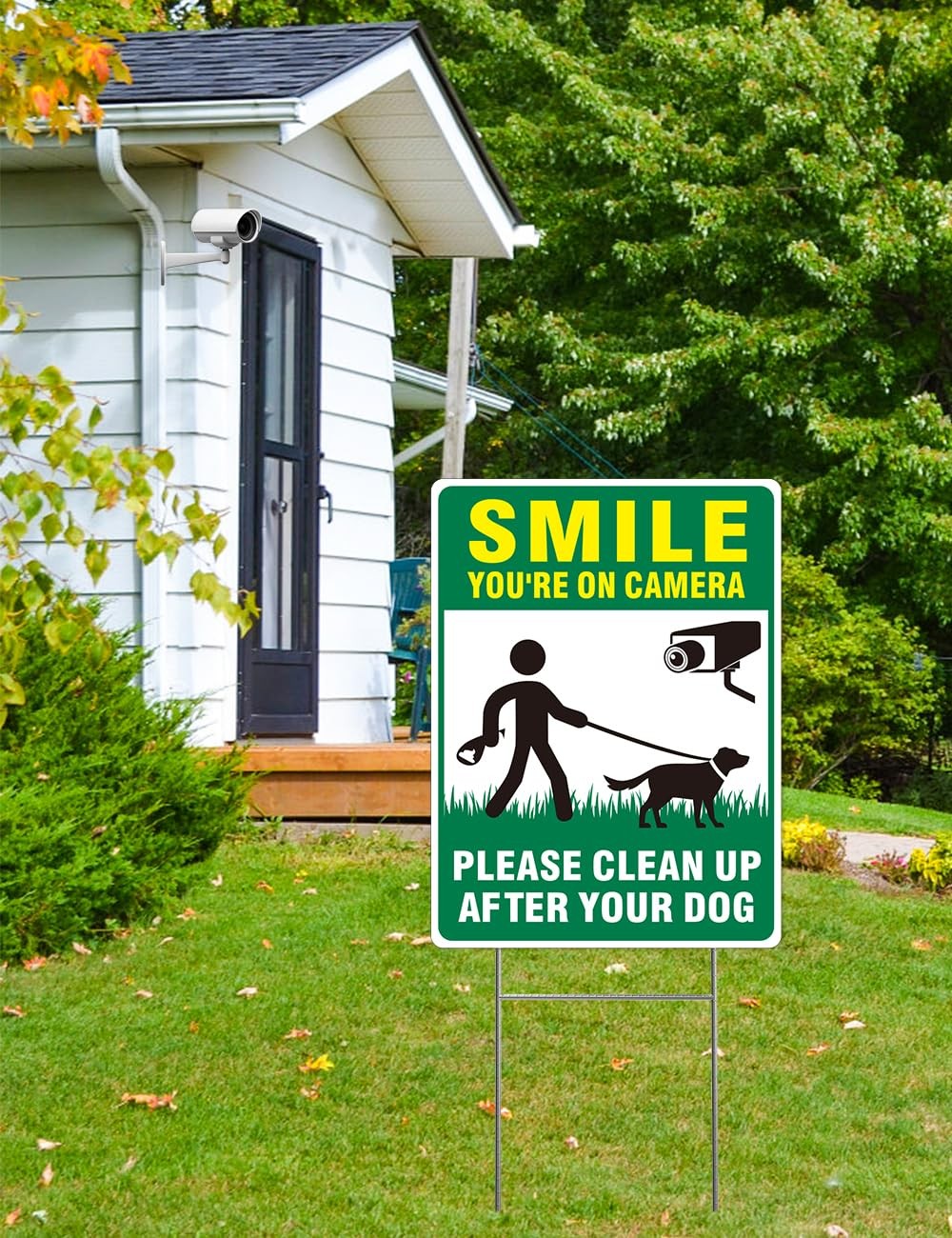Clean UP After Your Dog Signs, 2-Pack 13″x10″ Double-Sided Pick Up After Your Do