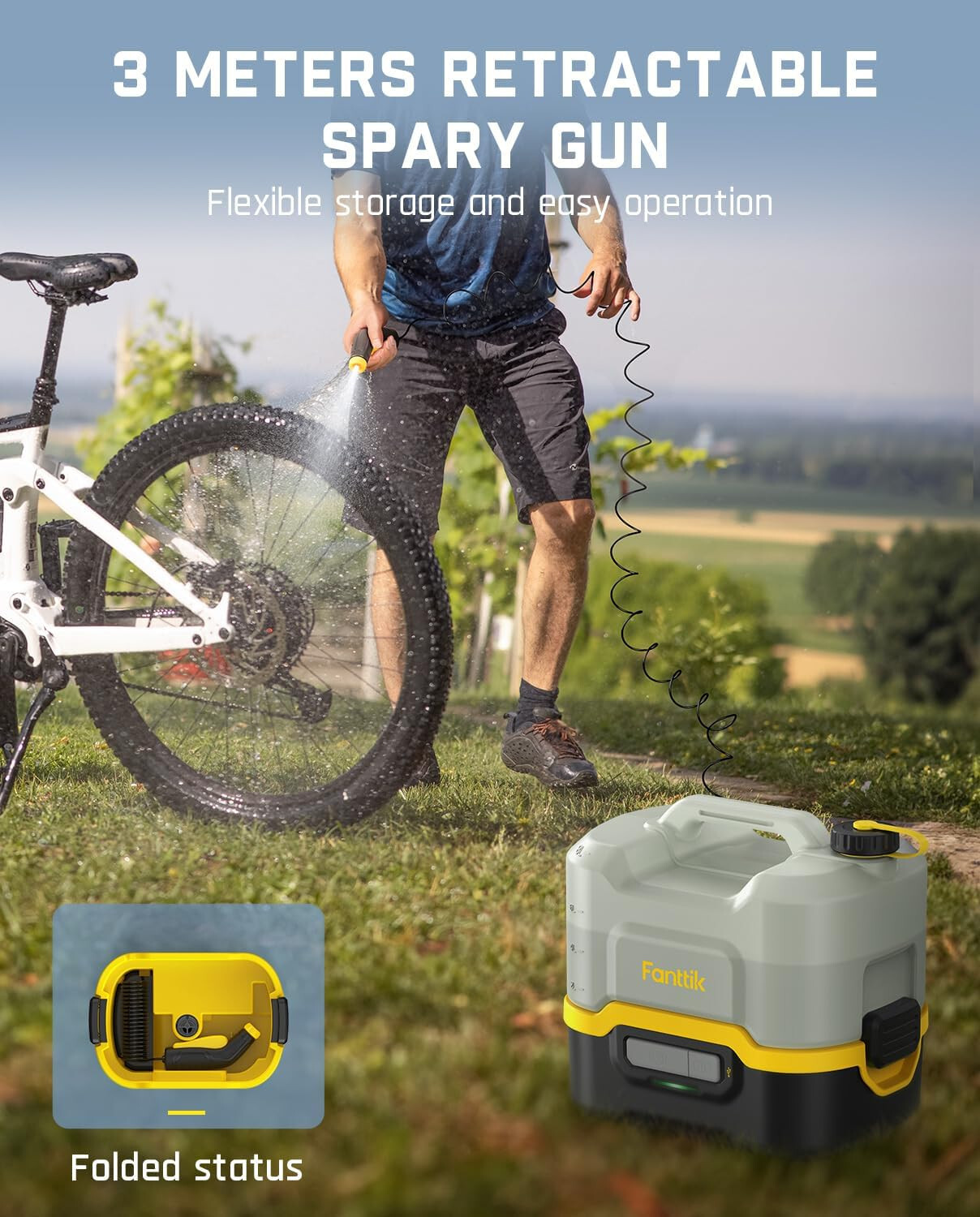 NB8 Nano Portable Cordless Electric Sprayer W/2.1Gal Tank, Retractable Spray Hea