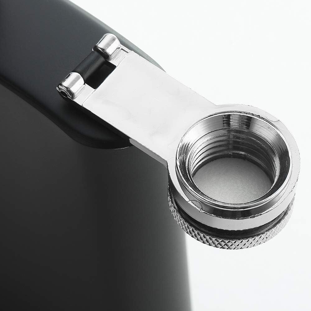 8 oz Matte Black Pocket Liquor Whiskey Hip Flask with Funnel, Stainless Steel