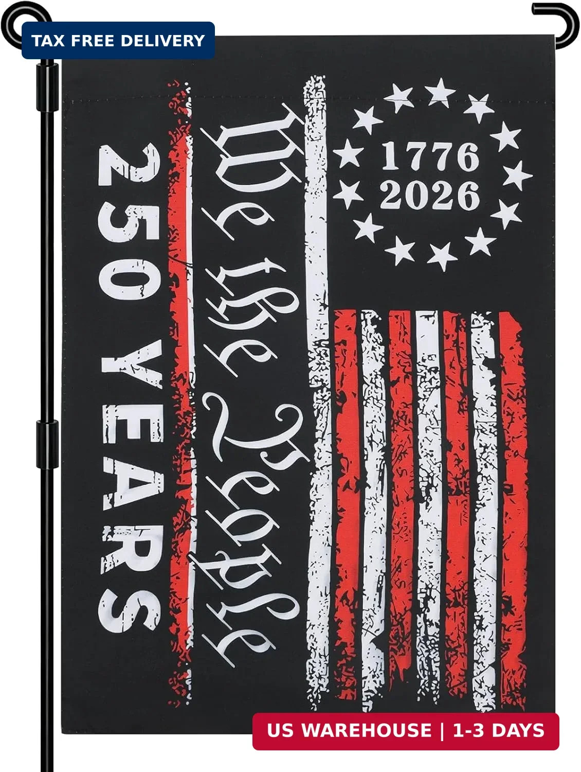 3Ply 250 Years American Anniversary Garden Flag, Small Usa Flags, Double Sided,