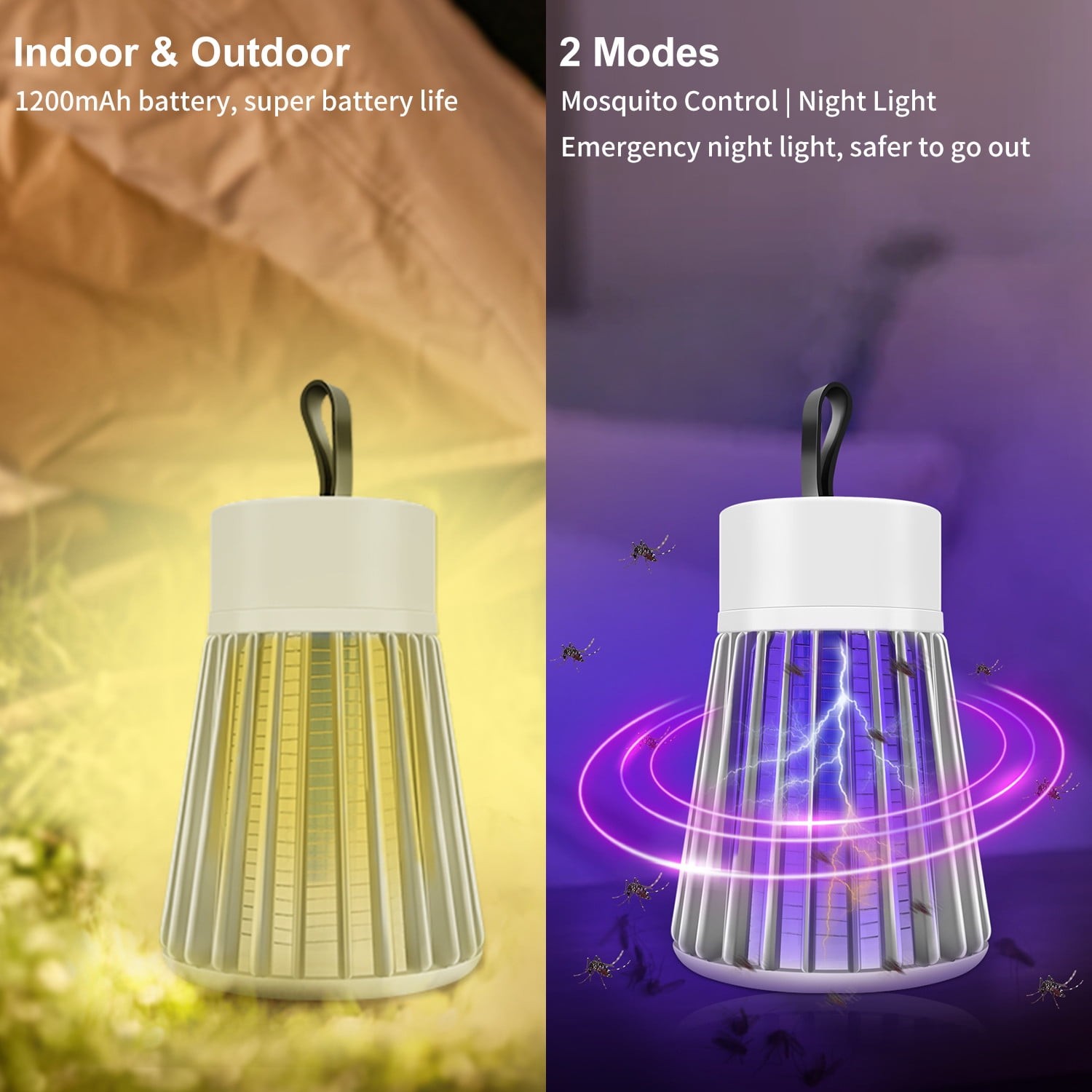 Bug Zapper Indoor Outdoor Electric Insert Killer Fly Mosquito Trap Light, White