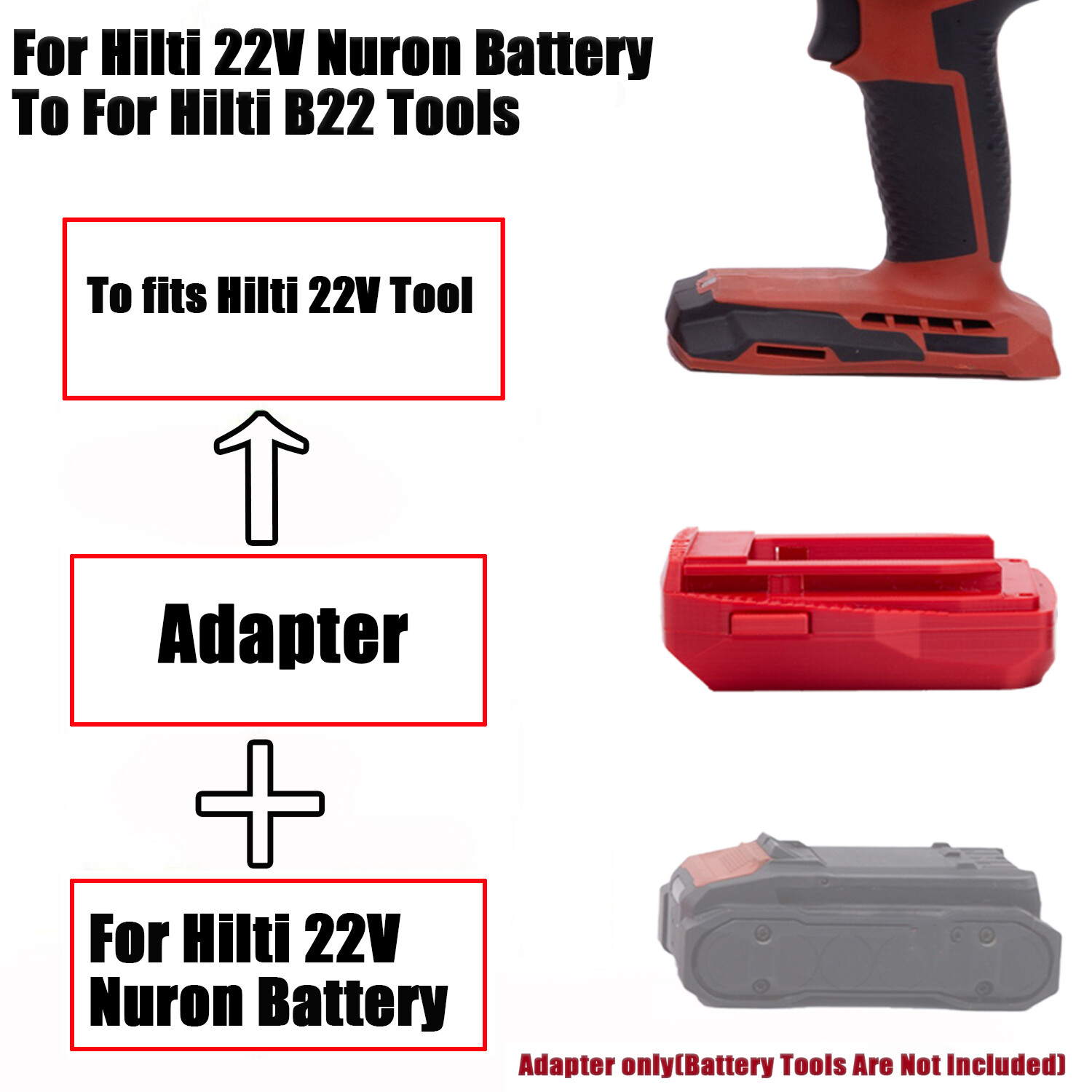 1x Adapter For Hilti 22V Nuron Lithium-Ion Battery To For Hilti 22V Old Tools