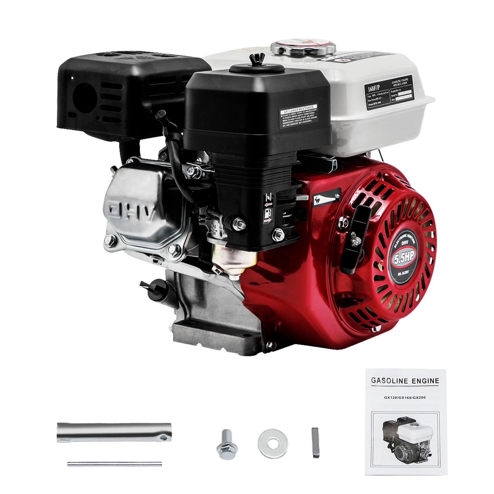Gasoline Engine 5.5HP 4.1 KW 168cc Air Cooled 4 Stroke For Honda GX160 OHV