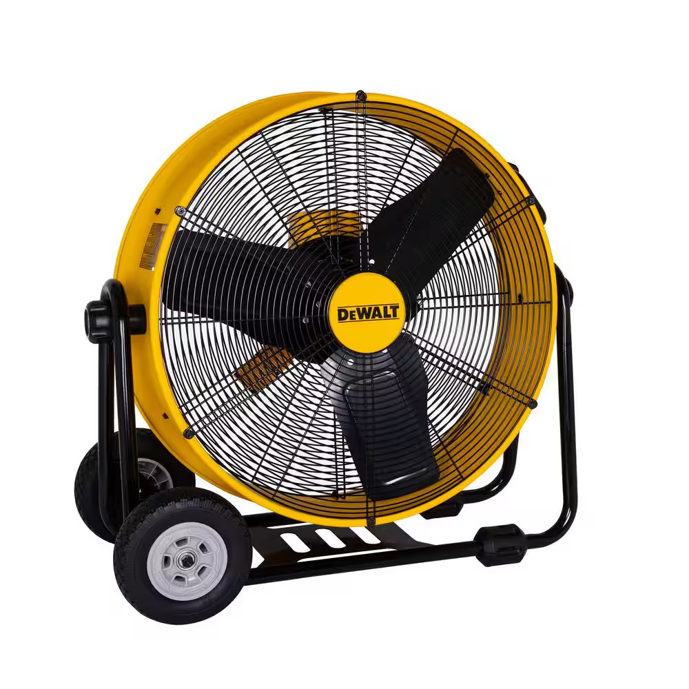 24 In. Heavy-Duty Drum Fan with Extra Long 12 Ft. Power Cord and Stepless Speed