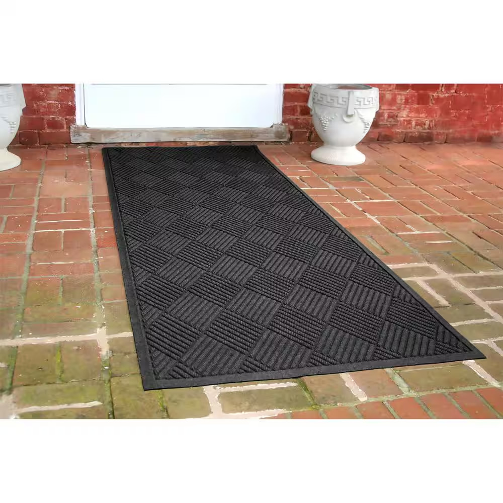 Waterhog Diamonds Charcoal 35 In. X 97 In. PET Polyester Indoor Outdoor Runner D