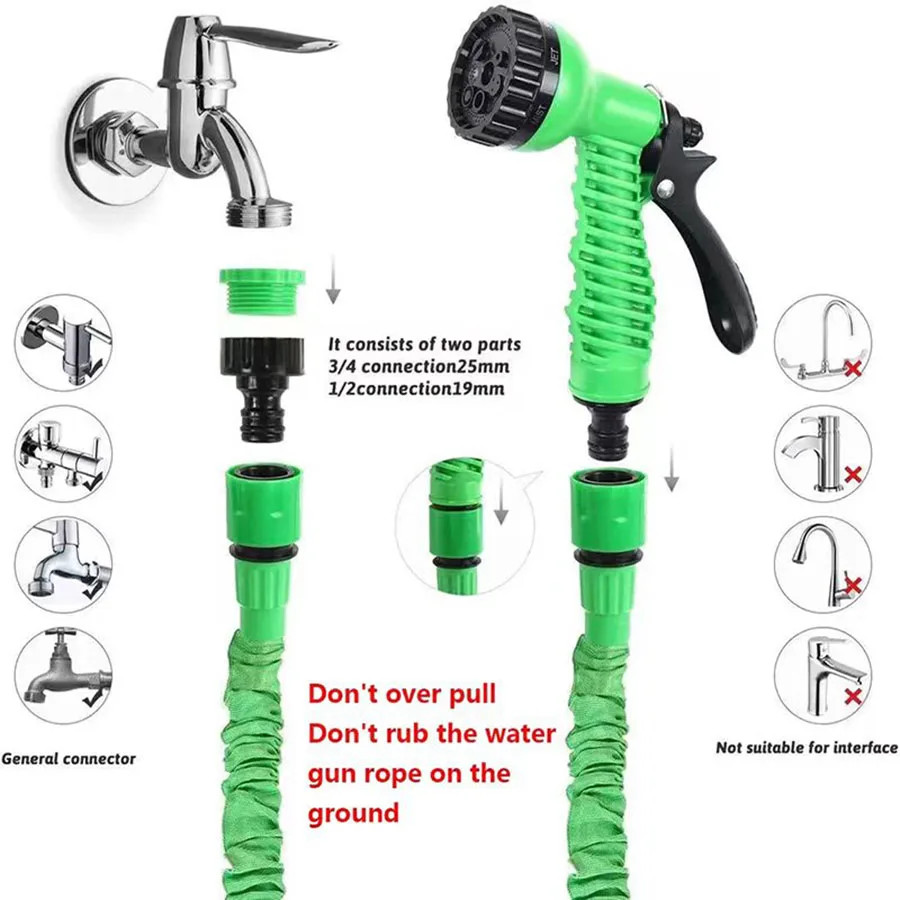 Expandable Garden Hose with Spray Nozzle Flexible Magic Hose Fast Ship USA