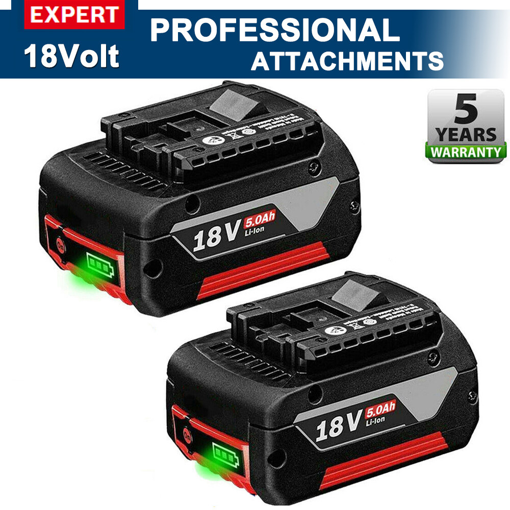 2PCS 18V 5.0AH Lithium Battery for Bosch Drill BAT618 BAT609 BAT618G BAT610G NEW