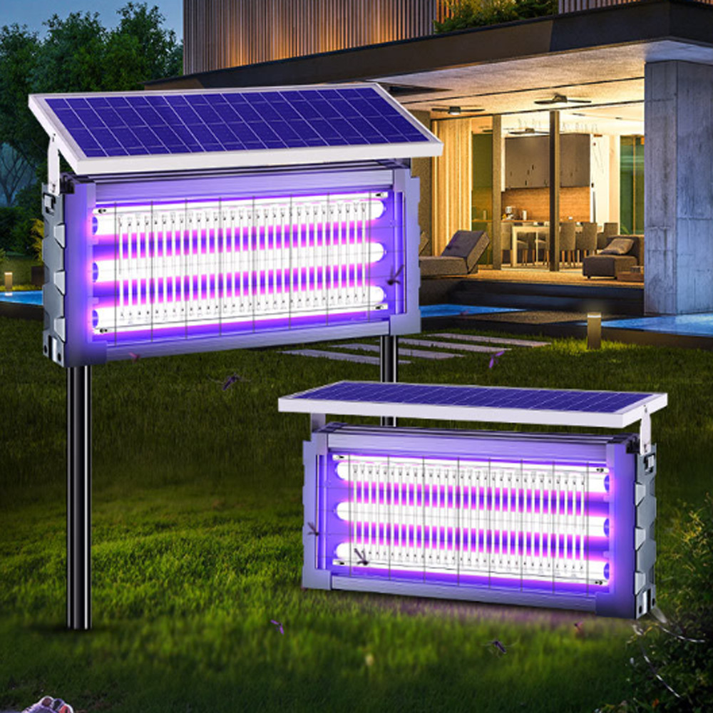 Solar Bug Zapper Outdoor Mosquito Zapper 4500V Waterproof Rechargeable Fly Trap