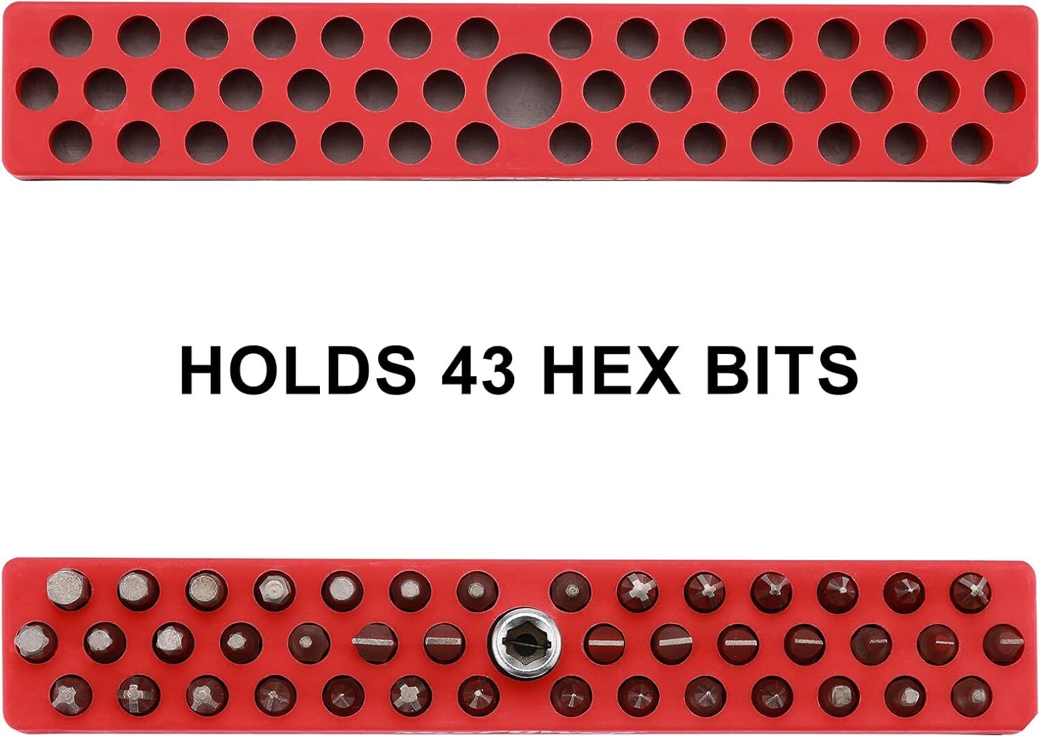 3PCS 1/4″ Magnetic Hex Bit Holder Rack Organizer 129 Holes 1/4″ Drill Bit Holder