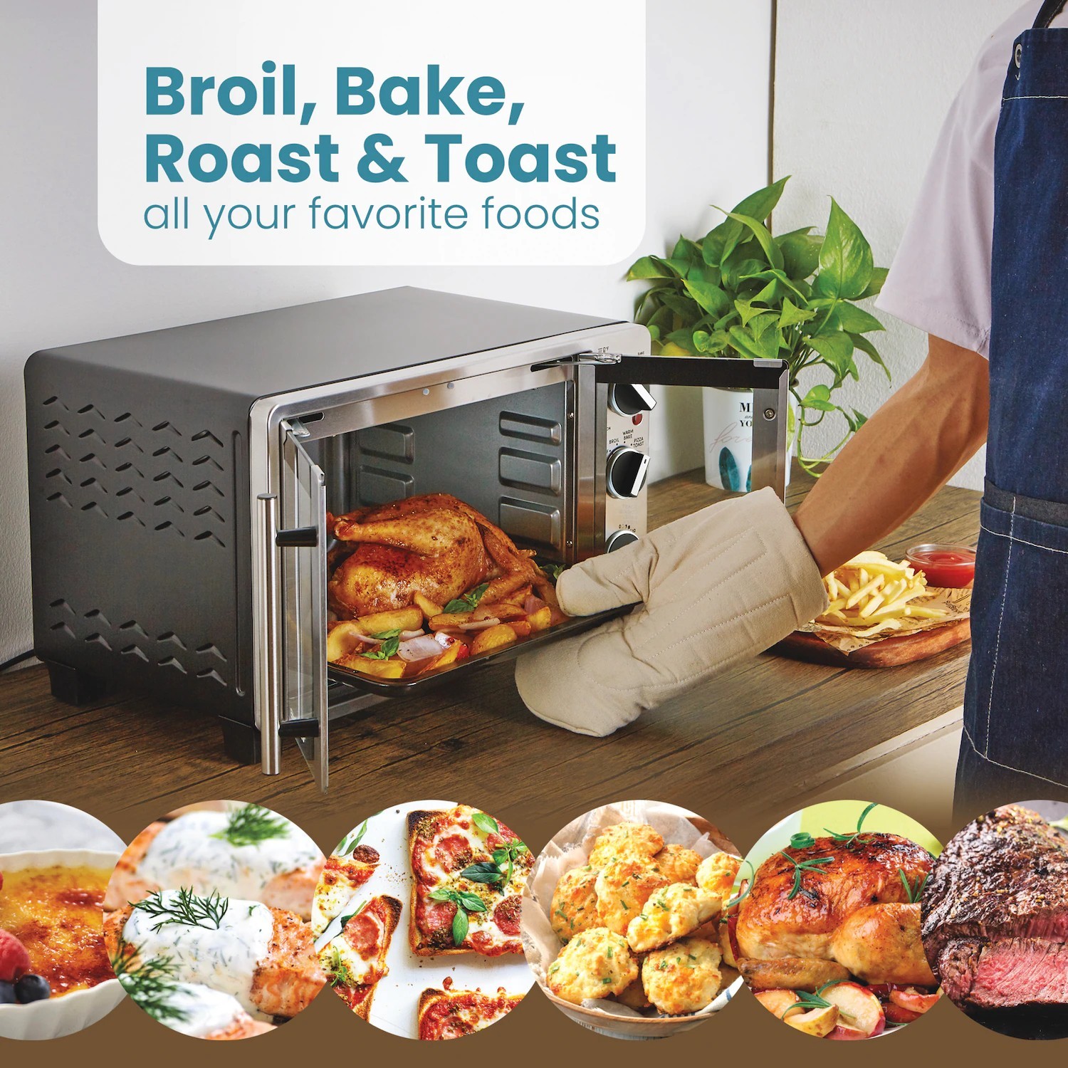 Elite Gourmet Double Door Toaster Oven Bake Broil Toast-FREE SHIPPING