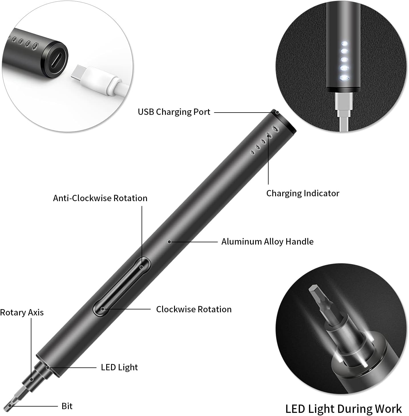 Mini Electric Screwdriver – 3.7V Small Cordless Precision Screwdriver Set | 55
