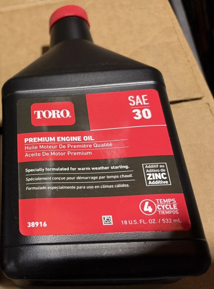 1 PACK – Toro 38916 SAE 30 Premium Engine Oil for Lawn Mower 18 oz Bottle