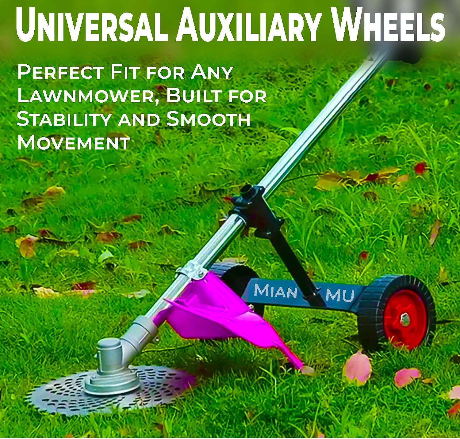 Grass Cutter Universal String Trimmer Wheel Attachment – Fits 26Mm & 28Mm Shafts